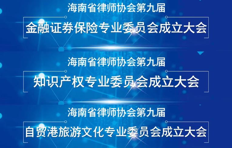 省律師協(xié)會第九屆自貿(mào)港旅游文化、知識產(chǎn)權(quán)、金融證劵保險專業(yè)委員會召開成立大會